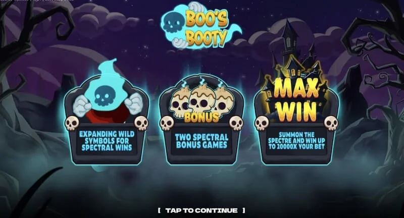 Boo's Booty - tabla de funciones de bonificación y Feature Buy
